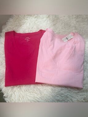 New J. Crew Vintage slub cotton V-neck tee set size M